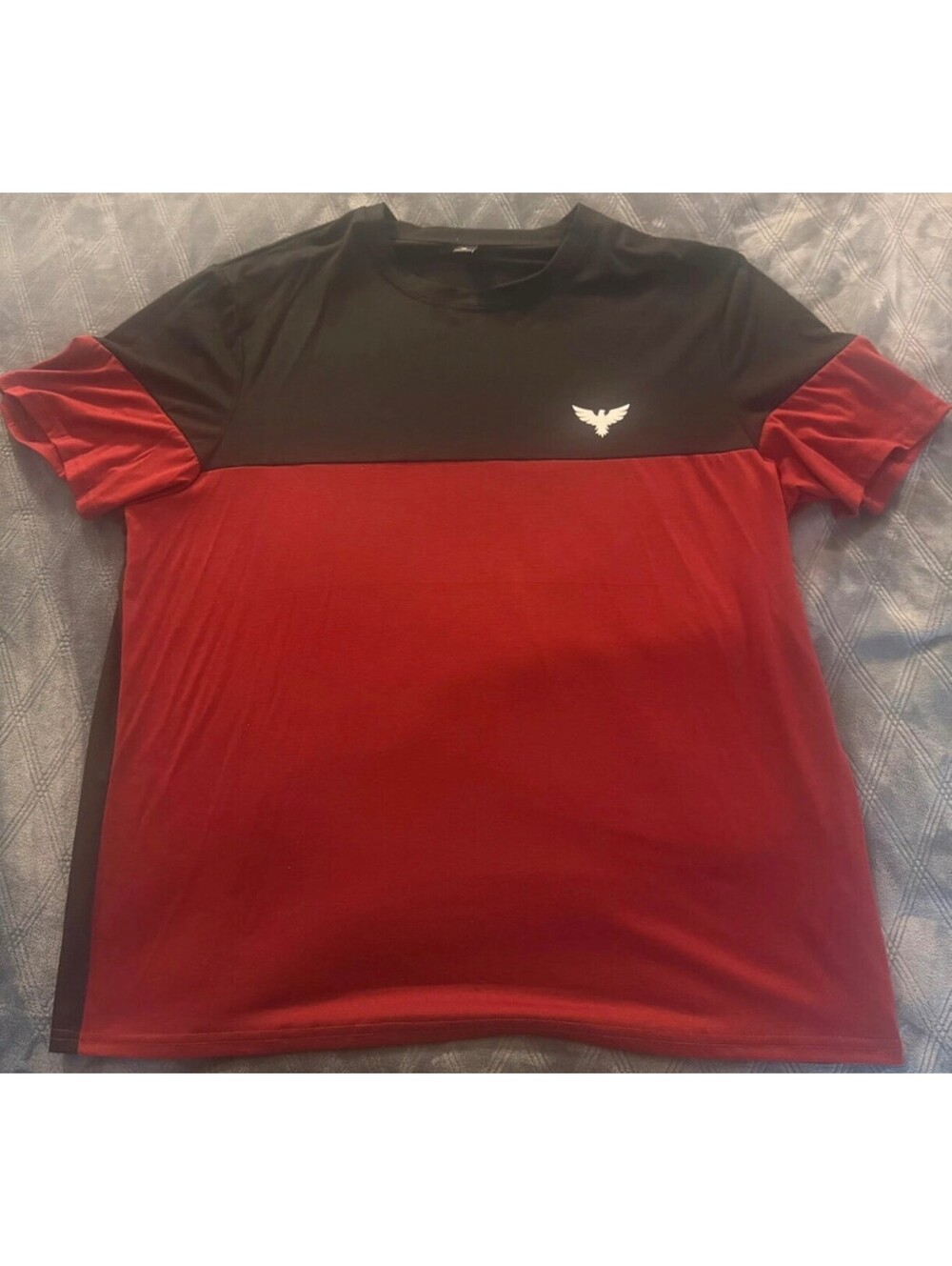 Manfinity Men's Colorblock T-Shirt 3XL Black and Red